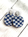 Checkered Beaded Earrings