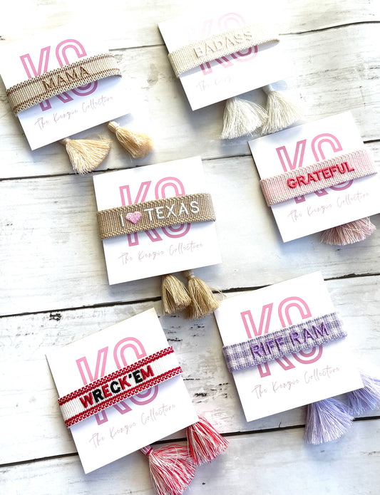 Woven adjustable bracelets