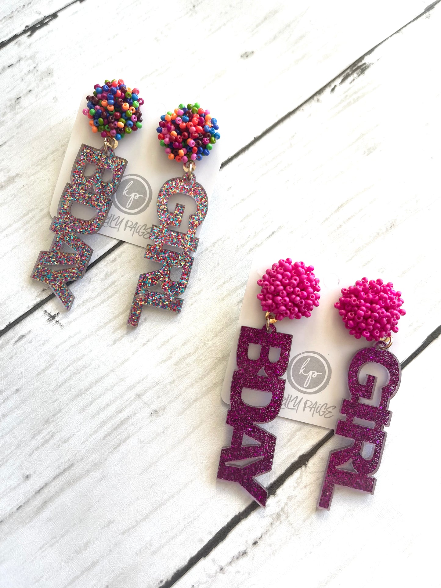BDAY GIRL acrylic earrings