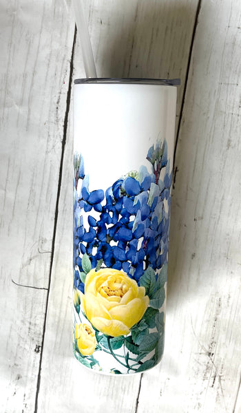 Bluebonnets and Roses Tumbler