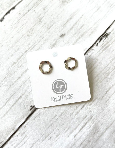 Hexagon stud earrings